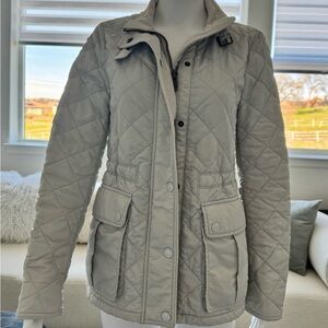 Coach Gray Utility Jacket Quilted High Collar